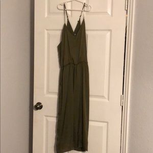 Army green satin jumpsuit